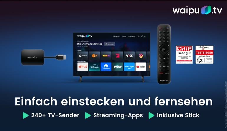 TV Waipu.tv mit neuem Starter-Paket und Streaming-Stick - News, Bild 1